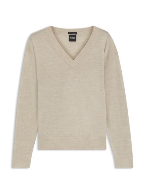 BOSS V-NECK SWEATER IN MERINO WOOL