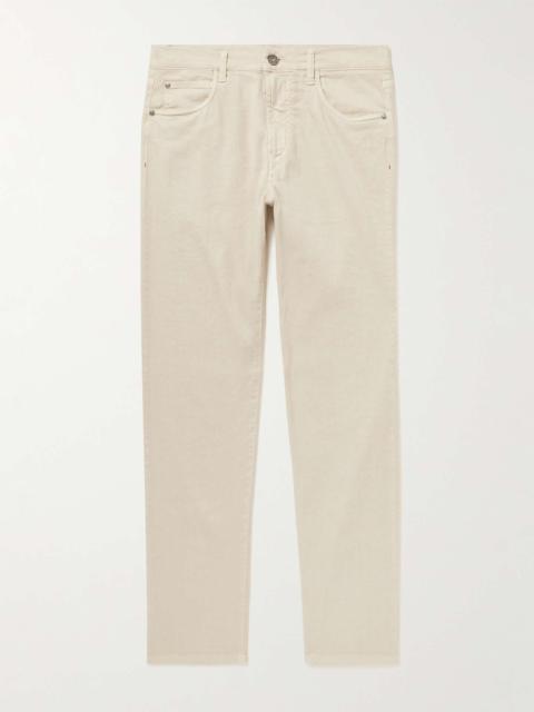 Loro Piana Slim-Fit Straight-Leg Cotton and Linen-Blend Trousers