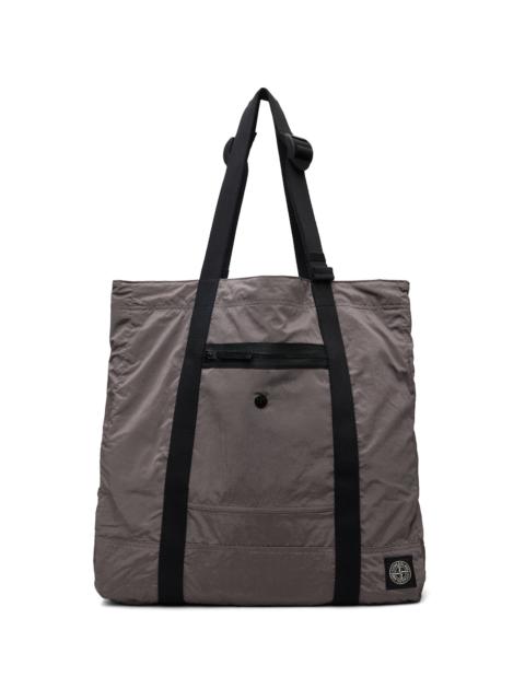 Stone Island Gray 9200012 Coated Nylon Metal ECONYL Tote