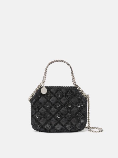 Falabella Checked Sequin Embroidery Evening Tote Bag