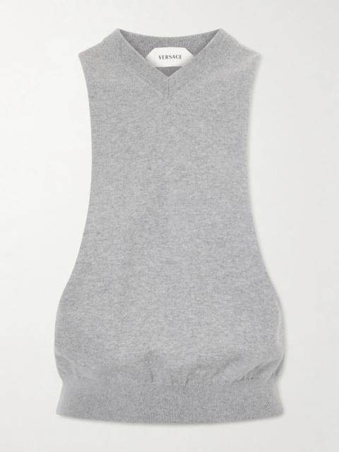 VERSACE Cut-out Knitted Cotton Vest