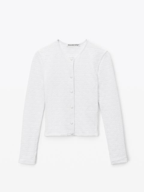 Alexander Wang CARDIGAN IN TEXTURED JACQUARD JERSEY