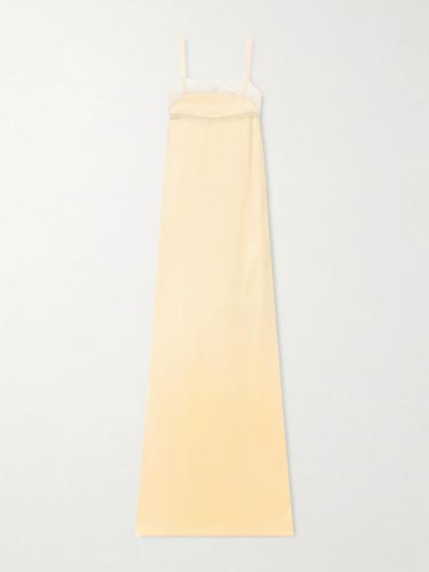 COLLEEN ALLEN Lace-trimmed Silk-satin Gown