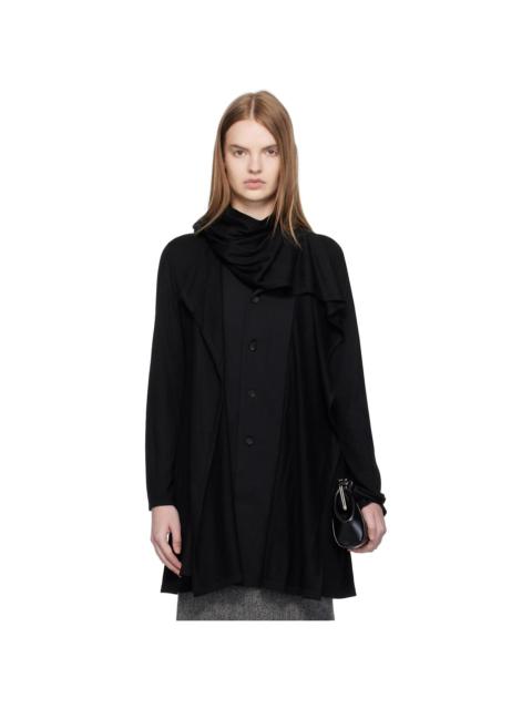 Yohji Yamamoto Black Wool Stole Blouse