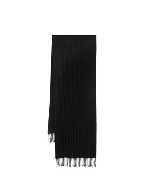 SAINT LAURENT pinstripe-pattern cashmere blend scarf