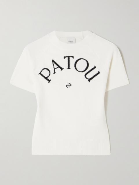 PATOU Jacquard-knit Cotton-blend Sweater