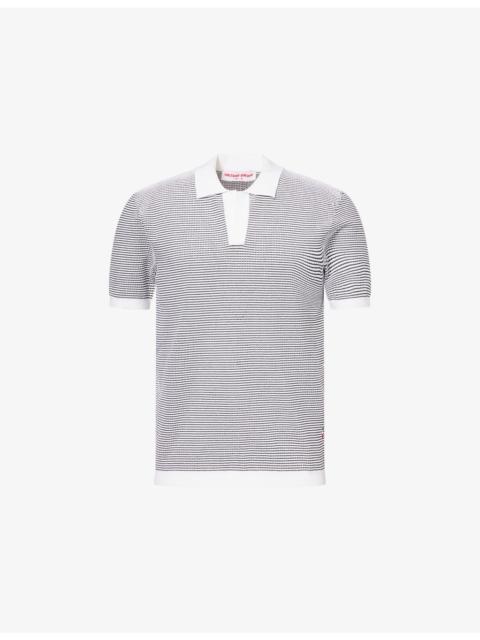 ORLEBAR BROWN Roddy Open-Mesh Waffle Knit Polo Shirt