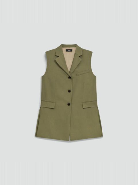 Theory Vented Vest in Washed Twill