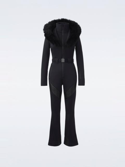 ELLE-Z Techno fleece ski suit with removable hood and fur trim