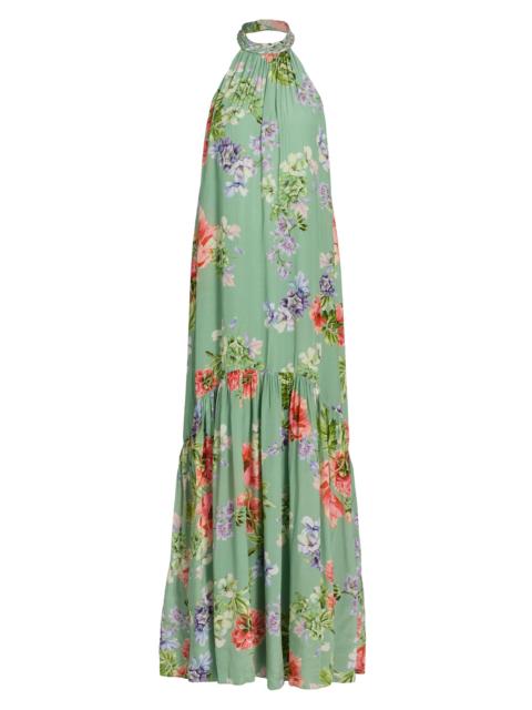 HEMANT & NANDITA Women's Floral A-Line Maxi Dress - Green