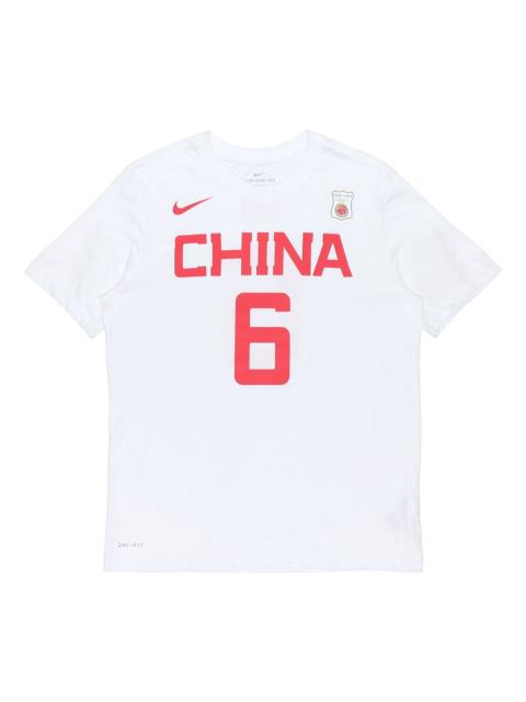 Nike Nike Dri-fit Short Sleeve Athleisure Casual Sports Round Neck White BQ3757-101