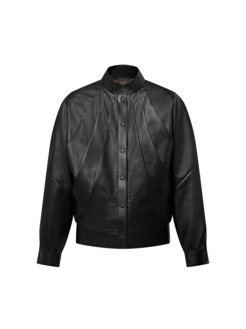 Louis Vuitton Leather Bomber With Pleats