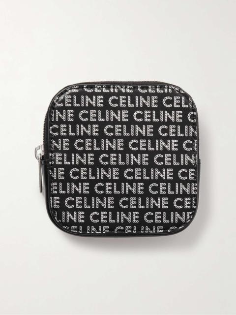CELINE Logo-Print Embellished Leather Zip-Around Wallet