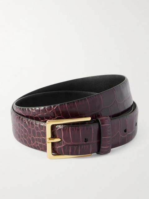 Anderson's Croc-effect Leather Belt