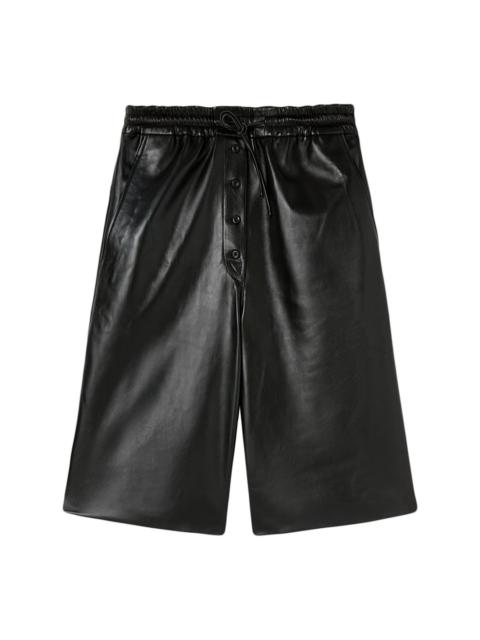 Jil Sander lambskin leather Bermuda shorts
