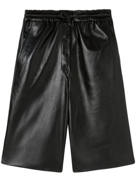 Jil Sander lambskin leather Bermuda shorts