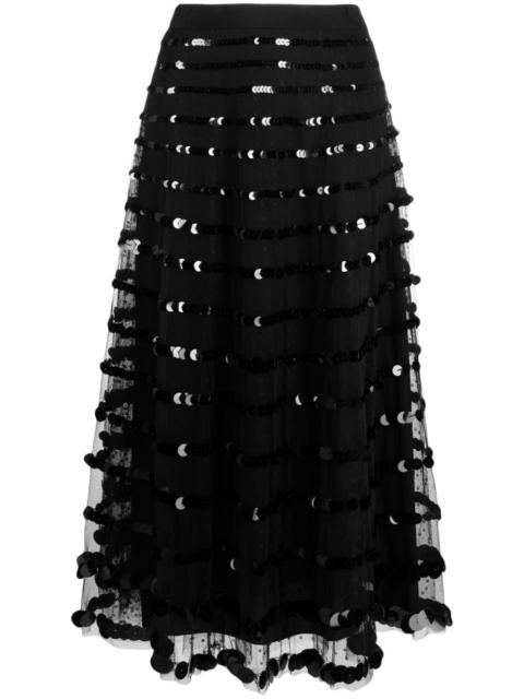 REDValentino sequin-embellished tulle midi skirt