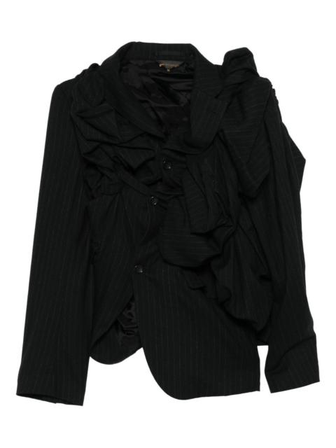 Comme Des Garçons ruffled pinstripe blazer