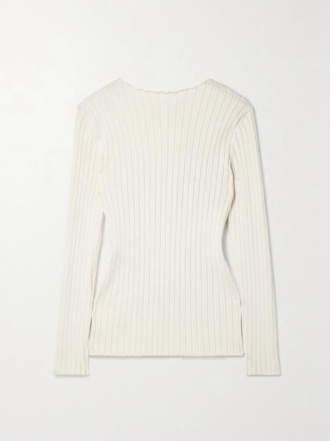 The Row Ash Open-back Ribbed Silk Sweater