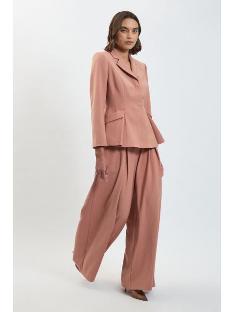 KAREN MILLEN Polished Pleat Wide Leg Tailored Trouser