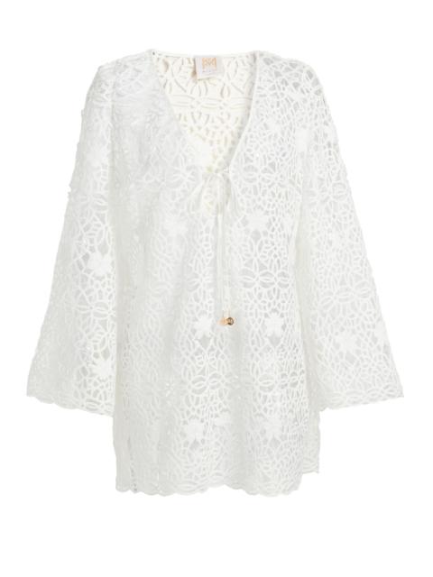 MILLY Women's Viara Crochet-Knit Cover-Up Minidress - White