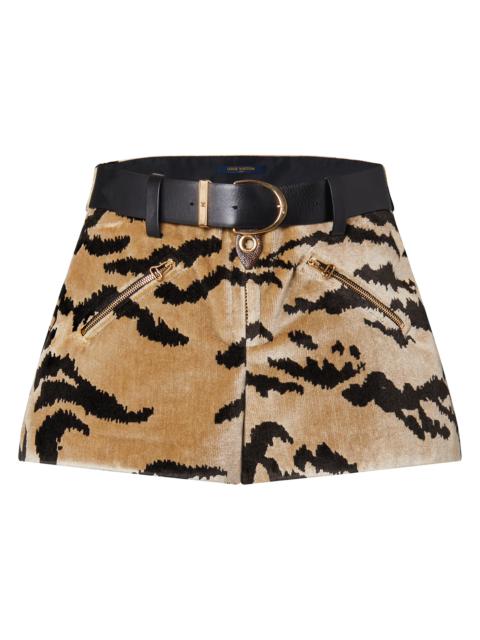 Louis Vuitton Velvet Tiger Mini Shorts