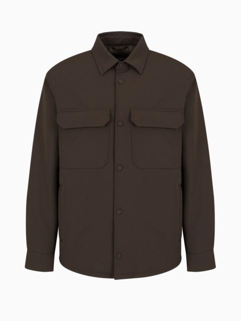 Soft nylon comfort-fit shirt jacket