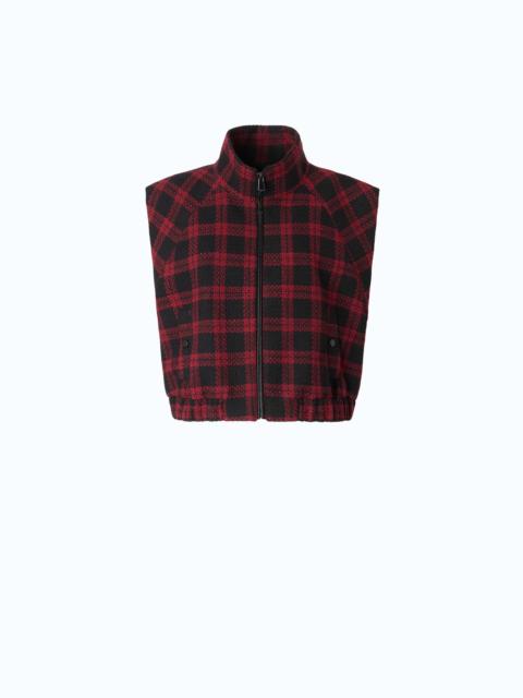 PINKO TWEED VEST WITH CHECK PATTERN