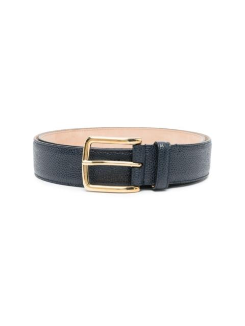 Thom Browne 4-Bar stripe pebbled leather belt