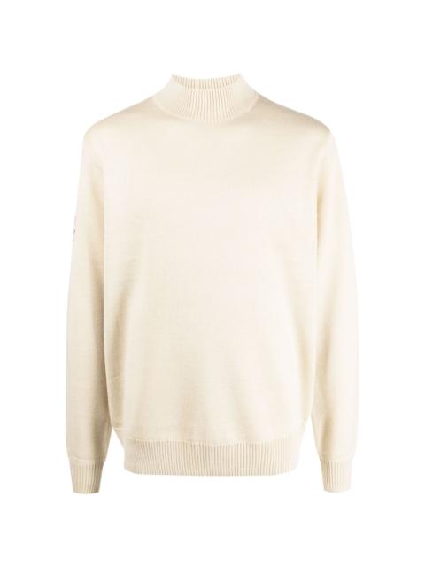 mock-neck wool-blend jumper