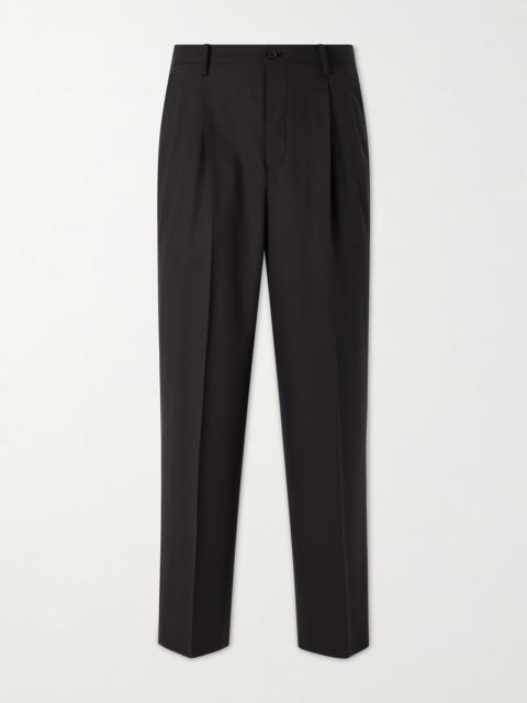 KAPTAIN SUNSHINE Straight-Leg Pleated Wool-Poplin Trousers