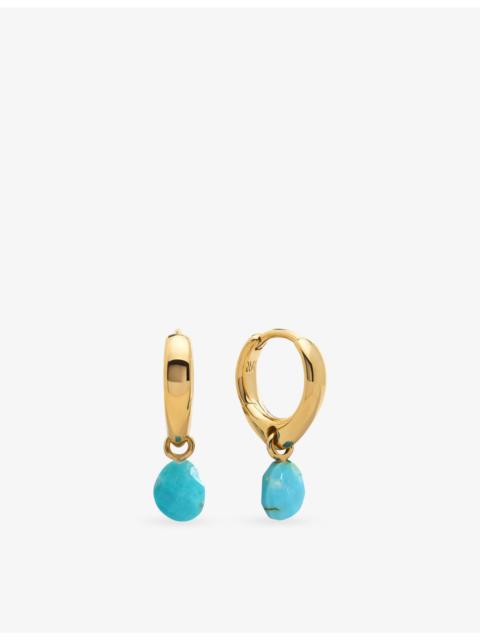 MONICA VINADER Nura 18ct Yellow Gold Vermeil And Turquoise Drop Huggies
