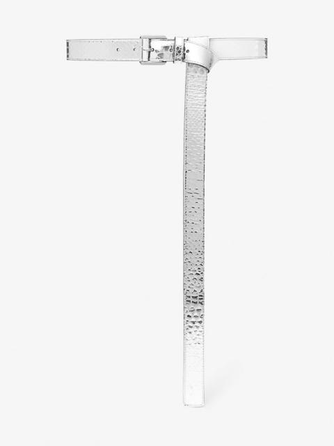 MICHAEL KORS COLLECTION Jodi Metallic Python Embossed Leather Belt