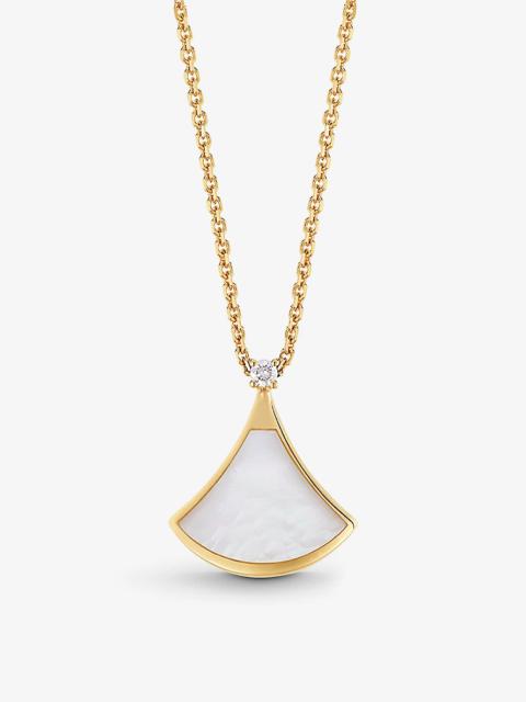 Divas' Dream 18ct yellow gold, mother-of-pearl and 0.03ct diamond pendant necklace