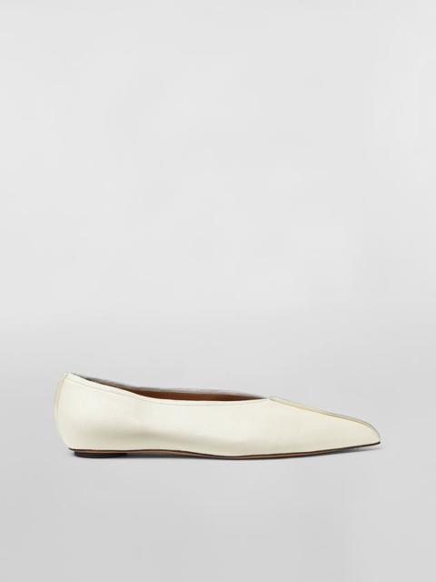 Marni POINTED TOE BALLERINA IN SOFT TWO-TONE NAPPA LEATHER