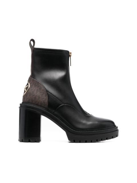 MICHAEL KORS logo-print 90mm leather ankle boots