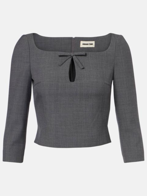 SHUSHU/TONG Bow-detail cutout top
