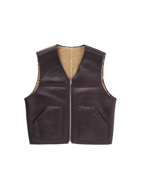 Supreme Supreme Reversible Faux Shearling Work Vest Brown