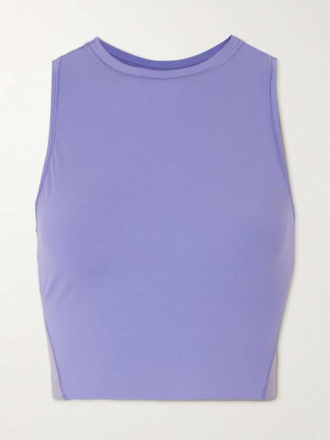 On Cropped stretch recycled-jersey top