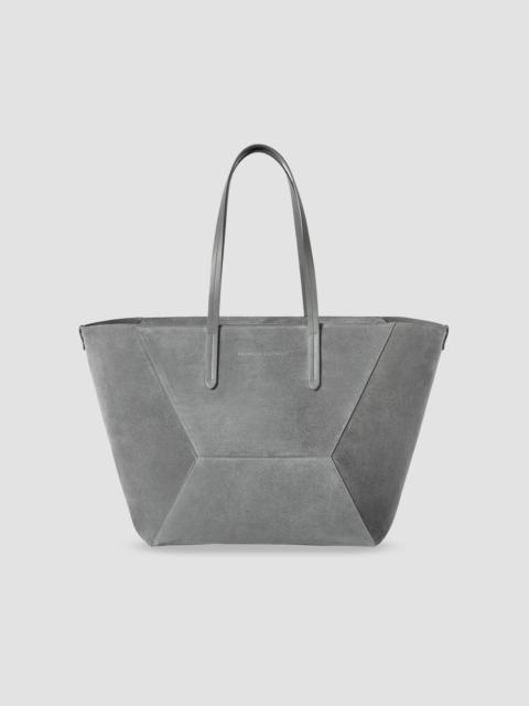 Brunello Cucinelli Women's Duo Tote Bag in Suede with Monili - Stone Grey