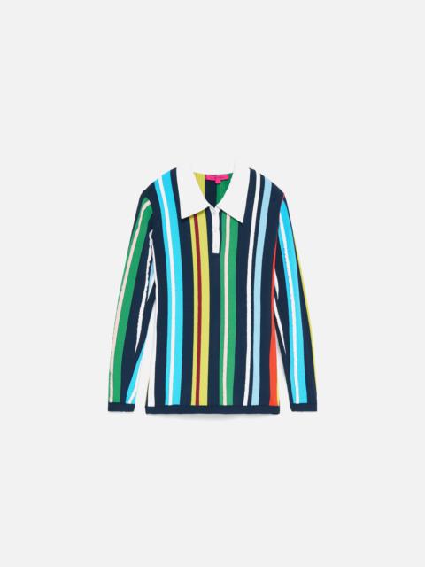 The Elder Statesman RACING STRIPE WOMEN'S RUGBY SHIRT