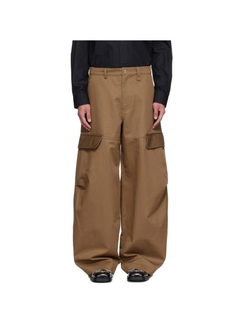 Simone Rocha Khaki Balloon Knee Pleat Cargo Pants