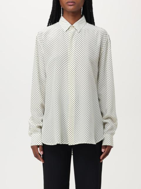 Saint Laurent shirt in silk with polka dot pattern