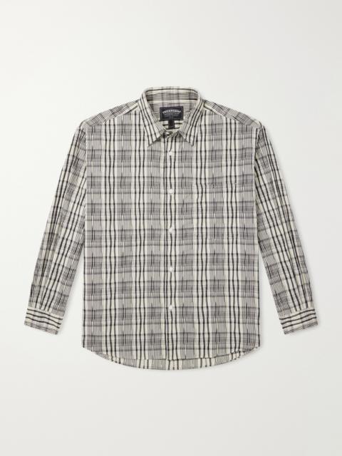 FrizmWORKS Striped Crinkled Cotton-Blend Shirt