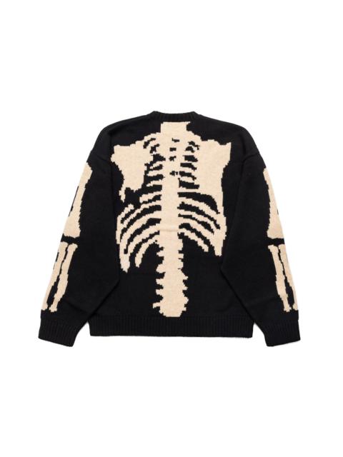 Kapital 5G Wool BONE Crew Sweater - Black