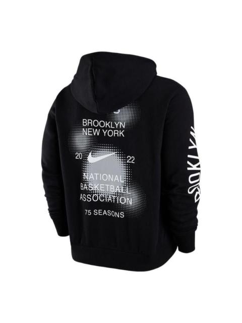 Nike Men's Nike Brooklyn Nets Casual Sports Fleece Pullover Black DH9444-010