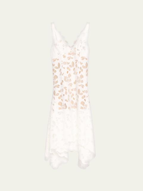 Monse Eyelet Lace Double Strap Midi Dress