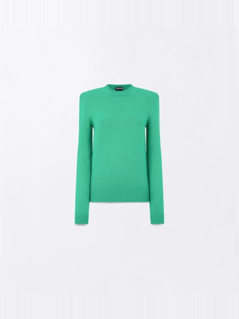 TOM FORD COTTON CASHMERE CREWNECK KNIT WITH STRUCTURED SHOULDERS