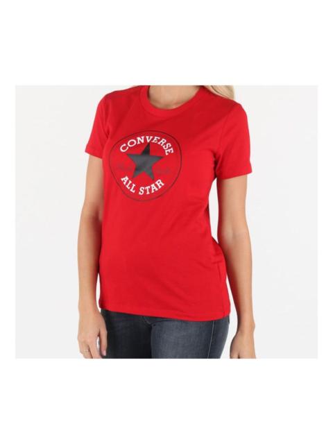 Converse (WMNS) Converse All Star Round Neck Short Sleeve Red 10017759-A01