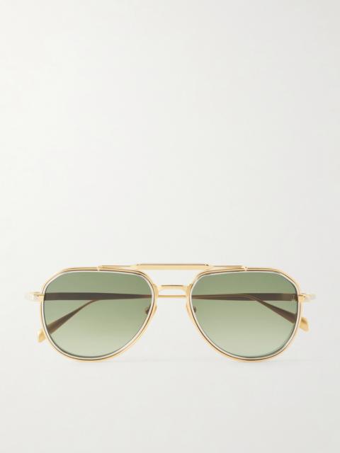 JACQUES MARIE MAGE Commander Aviator-Style Gold-Tone Sunglasses